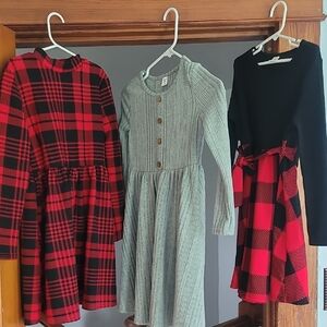 Plaid Red and Black Kids Dress